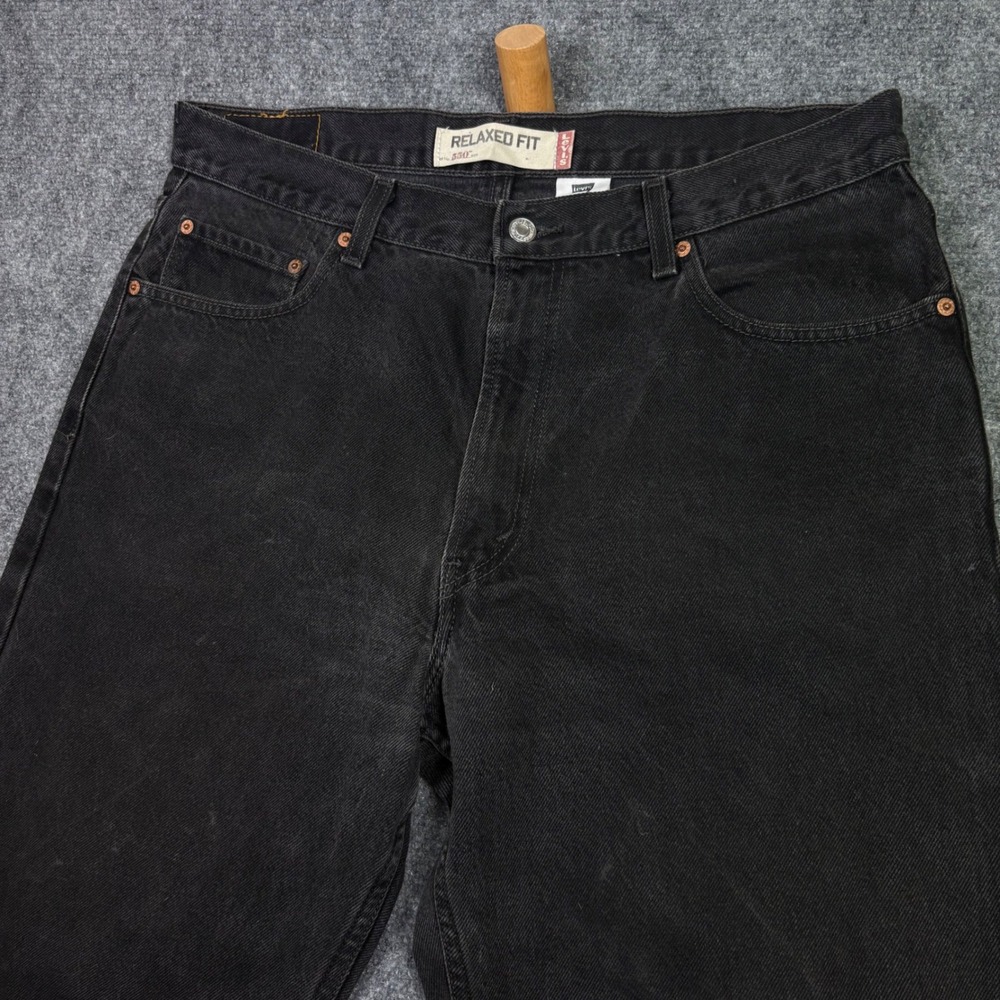 Levi's 550 Jeans Mens 36x30 Black Relaxed Fit Tapered Leg Denim Pants 0609